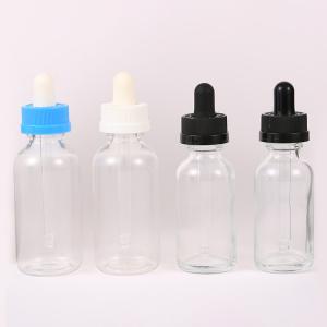 20ml 30ml 50ml 100ml Clear Eco Friendly Dropper Bottles With CRC Black Cap