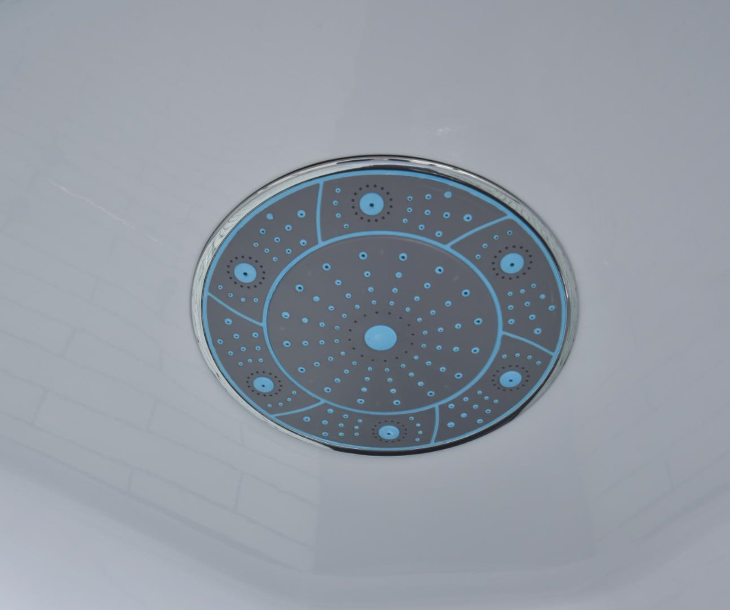 Black Square Sliding Door Tempered Glass Shower Room