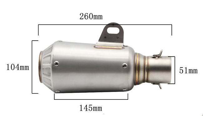 Round Short Motorcycle Exhaust Muffler Pipes With Straight Through Perforated Core