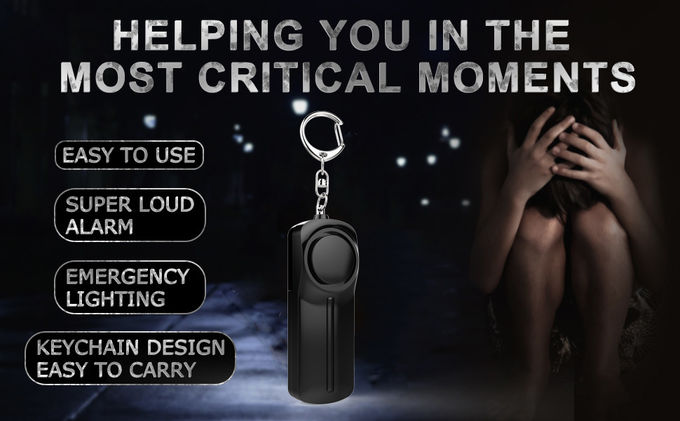 Personal Security Products with AAA Battery 130 db Personal Alarm Keychain Best Selling