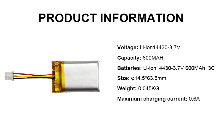 Lp702535 3.7v 600mah Lithium Polymer Lipo Battery Pack Anode Material