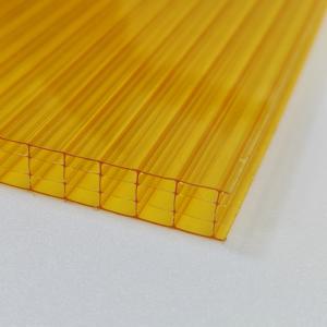 Yellow 10mm Four Layer Polycarbonate Hollow Sheet Ultimate Combination Of