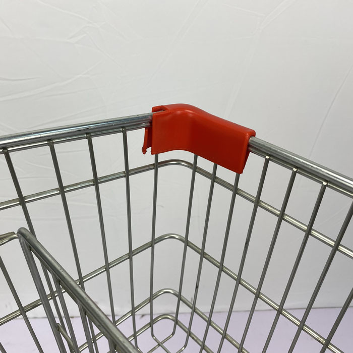 CE 125L Supermarket Shopping Trolley With Metal Wire Spacer 4" PU Wheels