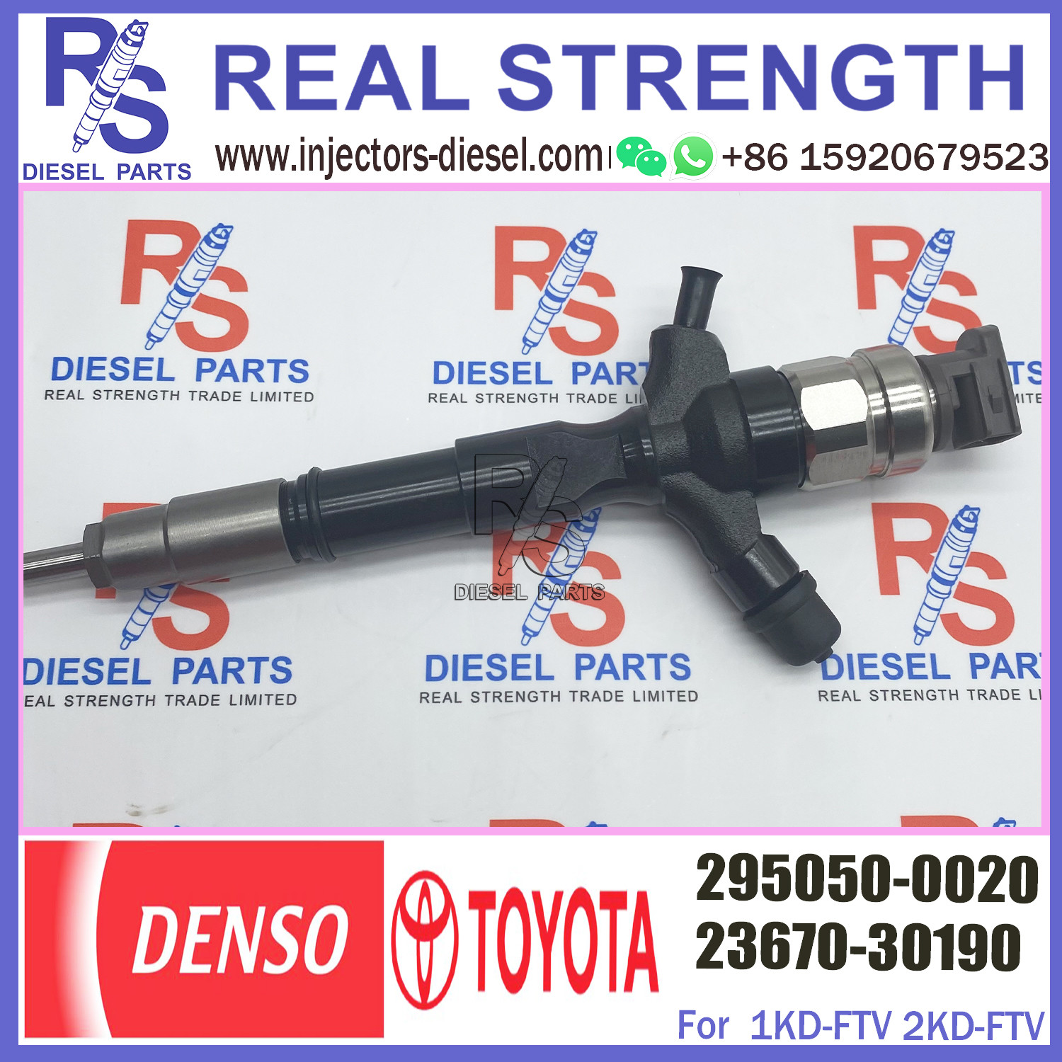 Diesel Fuel Common Rail Injector 295050-0020 For Toyota 1KD 2KD 23670-30190 23670-0020