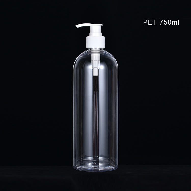 Transparent PET Clear Shampoo Pump Bottles 750ml 25oz Customization Logo