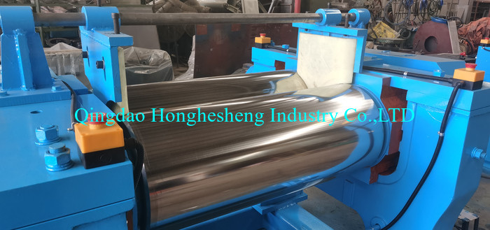 Nylon Bush Rubber Plastic Two Roll Mixing Mill PLC Control 5KW
