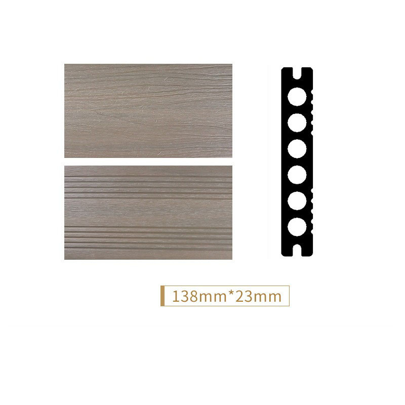 Khaki Anti- Mildew WPC Decking Floor Wood Plastic Composite Floor Panel 138x23mm Outside Courtyard Decor