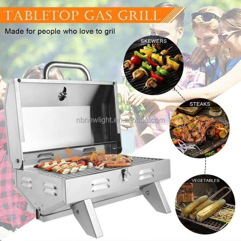 8.7kg Portable Stainless Steel Gas Grill BBQ Grill for Outdoor Camping Compact Design