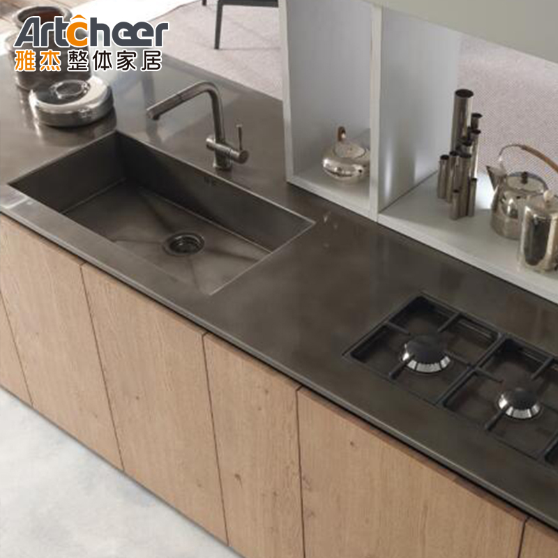 Flat Pack Kitchen Cabinet Italy With Drawer Basket And ECO Friendly Material Grade