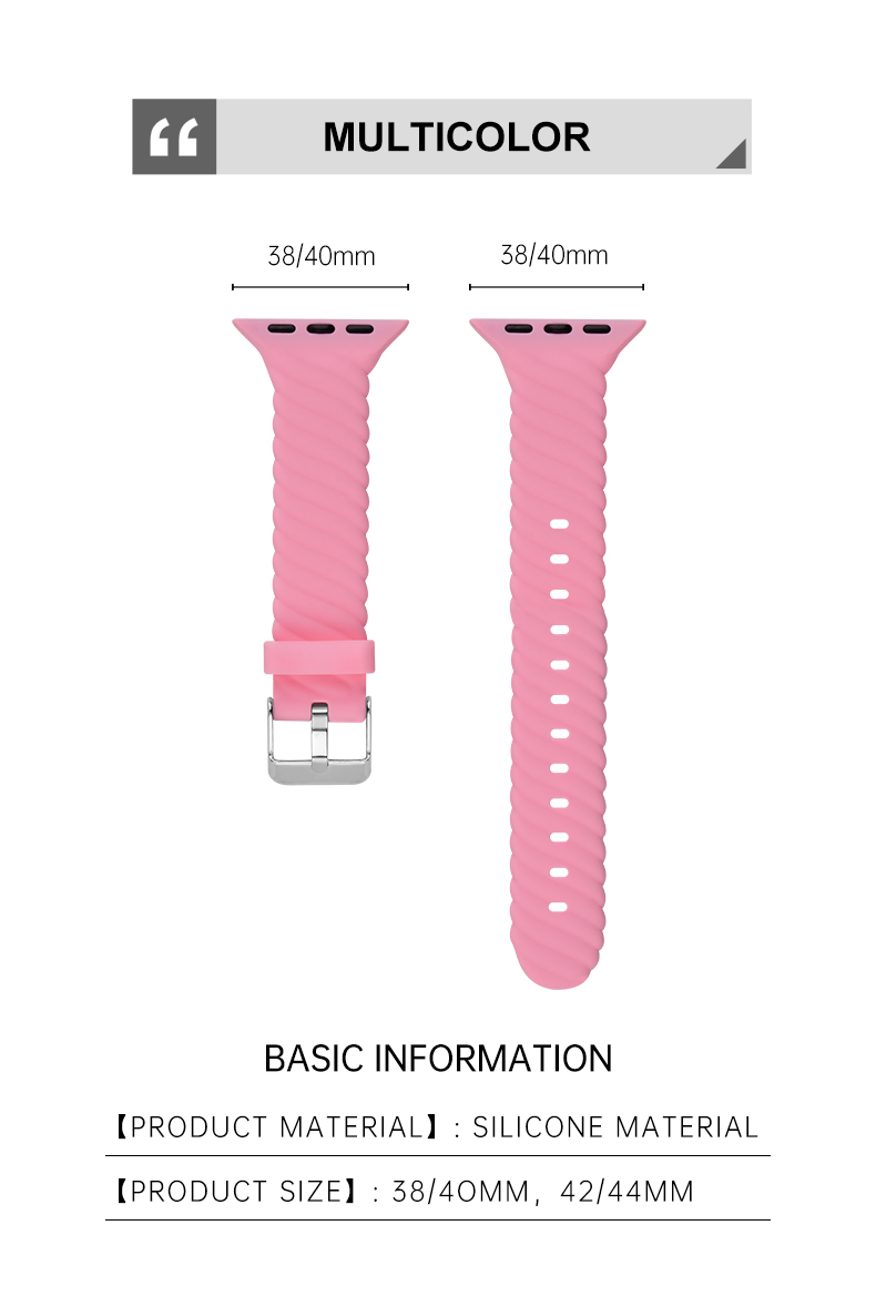 38 40 42 44mm Silicone Rubber Watch Strap Band For Apple Watch 7 6 5 4 3 2 1