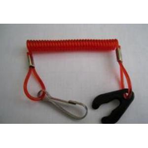 China Custom accessory red spiral coil tether with loop end metal signle hook plastic attachment on sale