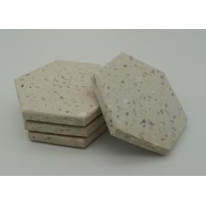 Hexagonal Terrazzo Coasters Set Diameter 11cm Backside With Rubber Pads