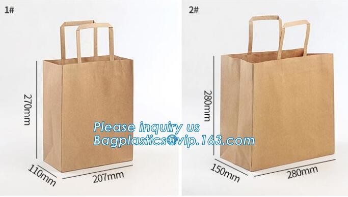 Flower carrier bag with different color customized pot plants kraft paper bag with handle,stamping logo fancy paper flow