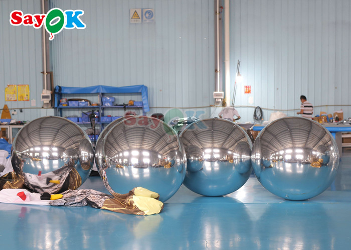 Gold Mirror Ball PVC Nightclub Inflatable Balloon Disco Party Wedding Gold Silver Floating Sphere Inflatable Mirror Ball