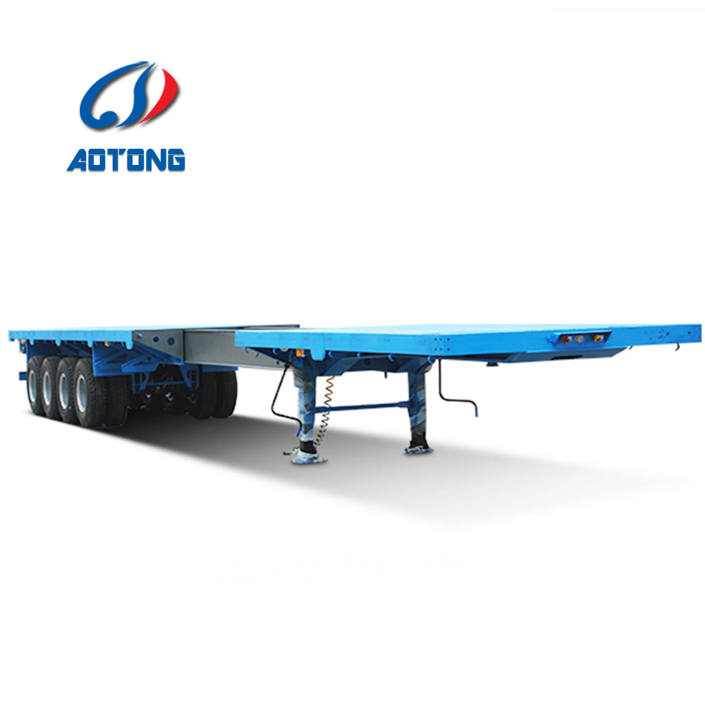 Japan Market Semi Truck Flatbed Trailer with 80T Max Payload and Hydraulic Ladder