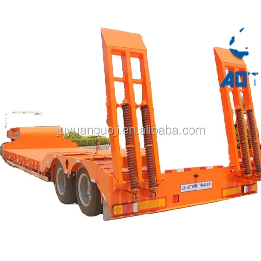 Max Payload 80000KG Tractor 3 Axles 60t Excavator Equipment Lowbed Truck Trailer/Lowboy semi trailer