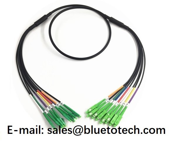 Flexbile Fiber Optic Patch Cord LC Uniboot Armoured Optical Fiber Cable 12 Core