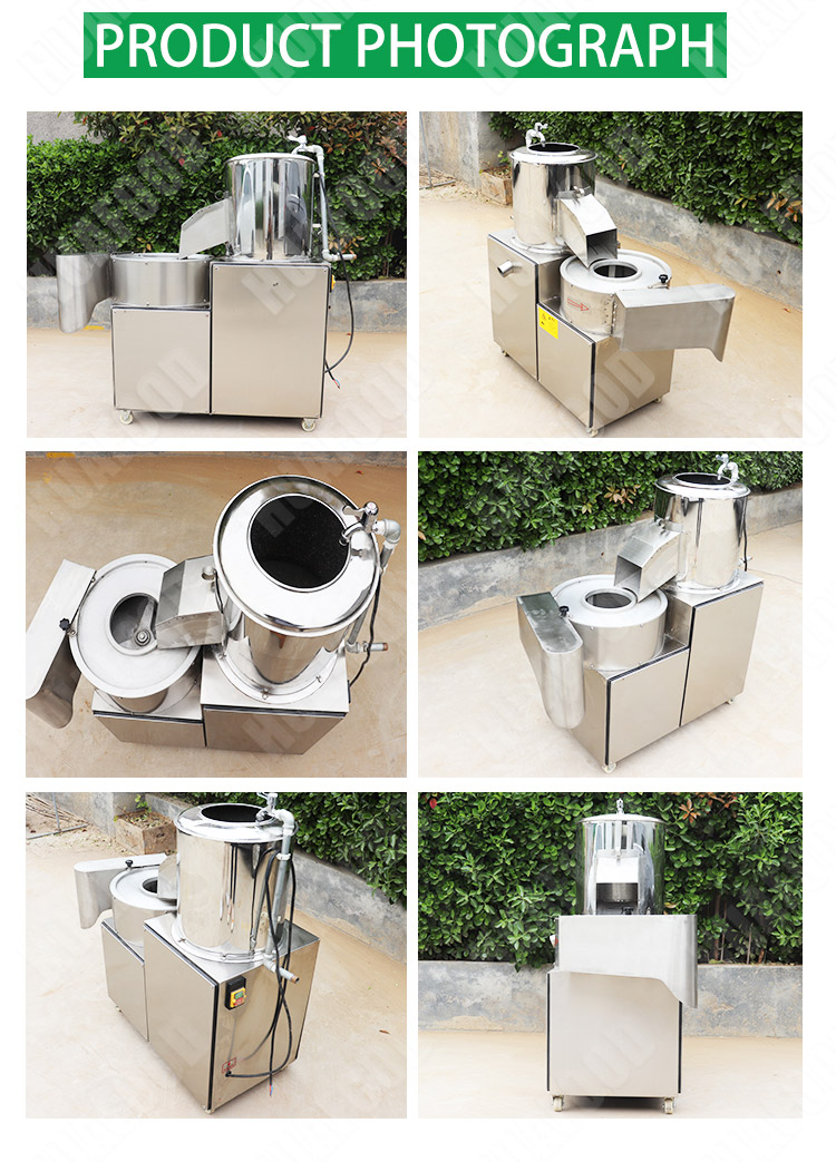 HuaFood hmq300 300kg/h potato peeling and slicing line potato peeler and slicer machine