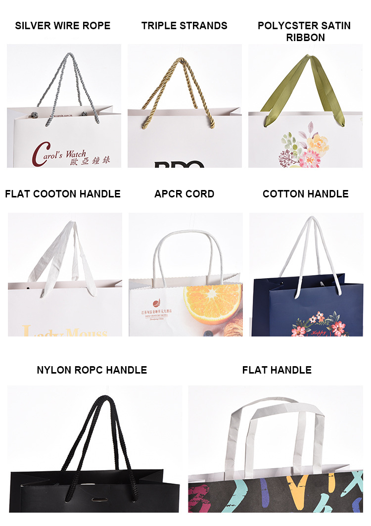 Food Grade Paper Kraft Christmas Gift Bags 230gsm 250gsm Ribbon Handle