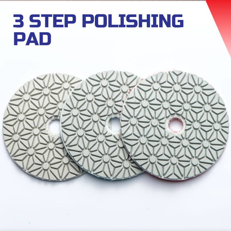 Customized Colors 3 Step Resin Bond Stone Polishing Pads for High Grinding Efficiency