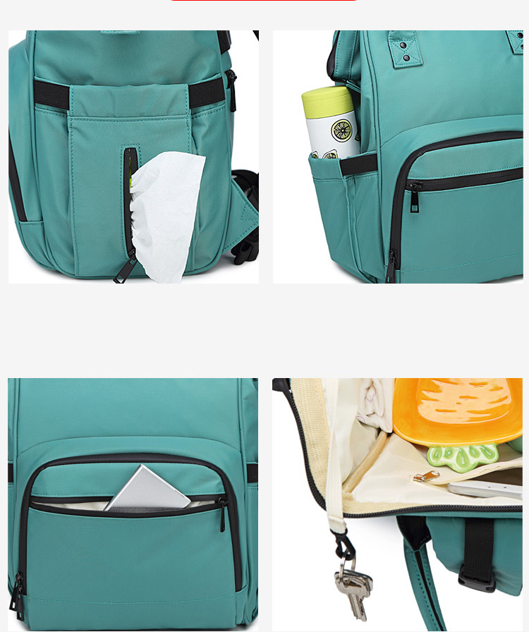 Multifunction Nylon Women Diaper Bags Bookbag 30*12*36cm