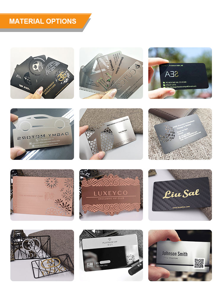 Stainless Steel Metal Business Card Laser Cut Printing