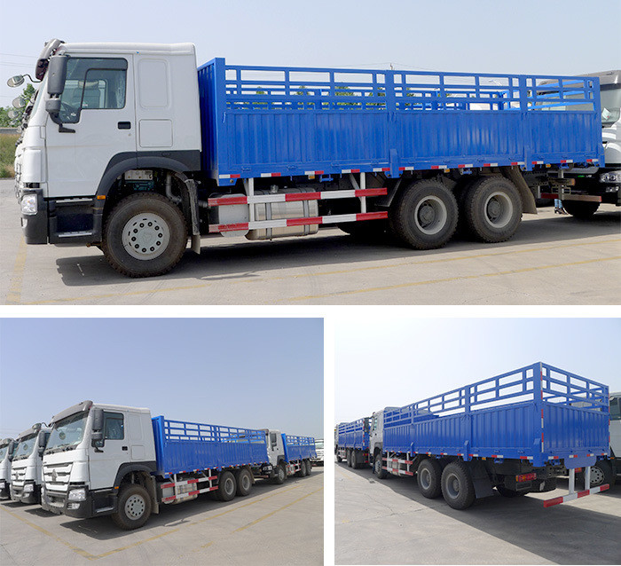 Sinotruk Howo Fence Cargo Truck , 371HP 10 Wheeler Cargo Truck