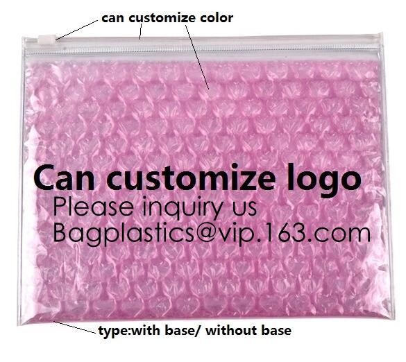 Quality New Design Pvc k Epe Foam Heart-Shaped Bubble Bag For Cosmetic/Pink Plastic Bubble Bag With Zipper bagease package for sale