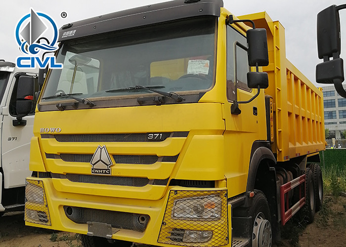 371 HP Yellow Left Hand Driving Dump Truck 10 Wheel Tipper Truck with Strong Cargo Box