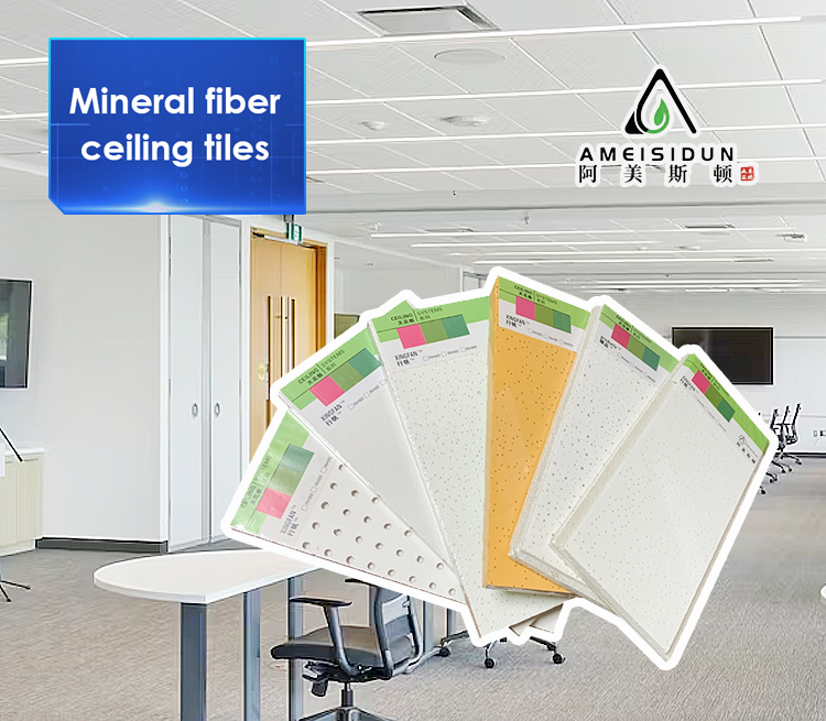 600x600mm Acoustic Mineral Fiber Ceiling Board Tiles with Hole Surface