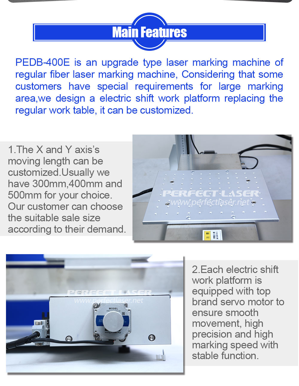 Portable Plastic Metal Optical Fiber Laser Marking Machine Electric Shift Working Platform