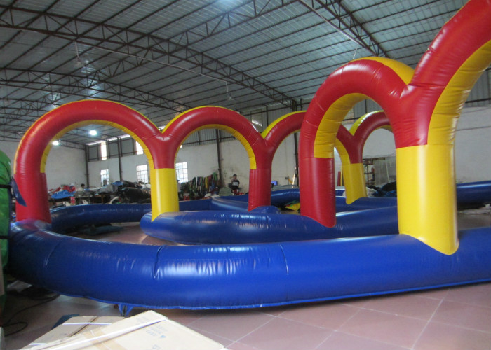 Outdoor Race Track Inflatable Sports Games 12 X 12m 0.55mm Pvc Tarpaulin Fireproof