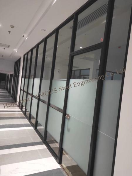 Soundproof 6mm Acoustic Glass Partition Walls , 12mm Aluminium Glass Office