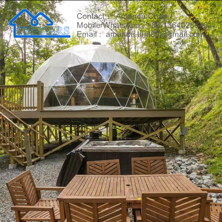 Commercial Dome Tent Outdoor Igloo Glamping Tent Geodesic Dome Tent With Bathroom