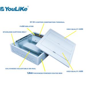 Two Phase MCB Panel Board Box Copper Terminal With Adjustable DIN Rail