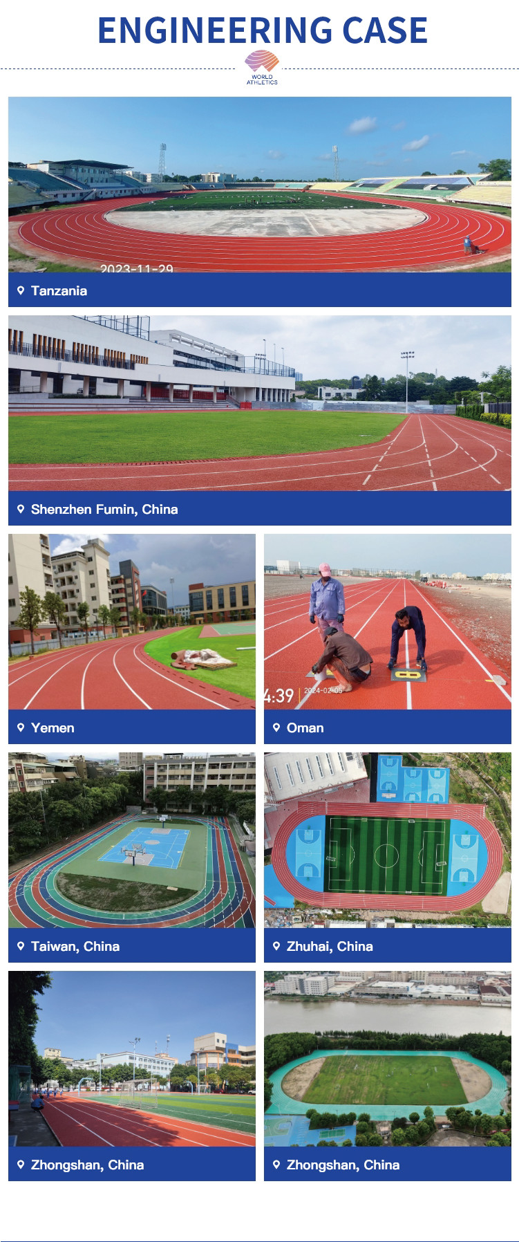 IAAF Approved Durable Weather Resistant 13-25 mm Breathable Rubber Running Track for Club and Training Athletic Fields