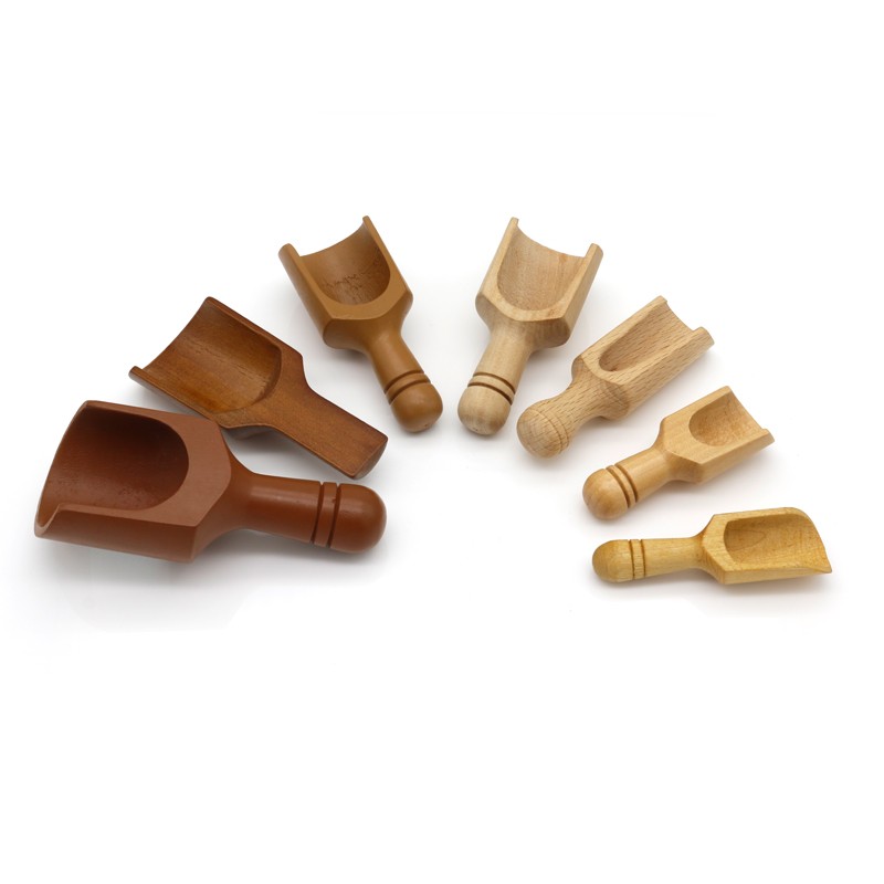 Dry Fruit Wooden Kitchen Utensils Salt Laundry Detergent Wooden Scoops For Canisters