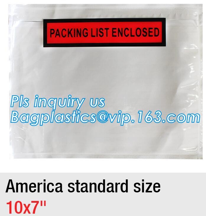 PP film 178*140mm invoice enclosed packing list envelopes, DHL Shipping pockets for waybill, A4 size plastic packing lis