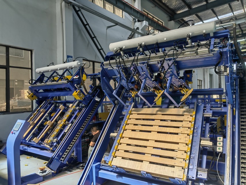 Automatic Euro Block Wood Pallet Nailing Production Line Automated Line For European Pallet Making Machine