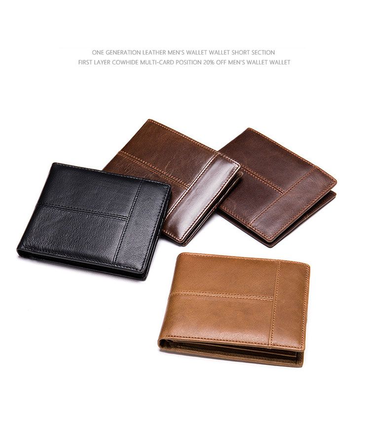 Men's Genuine Leather RFID Blocking Wallet Minimalist Crazy Horse Slim Credit Card Holder