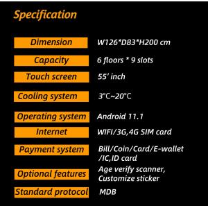 Automatic arette Vending Machine With 55 Inch Touch Screen