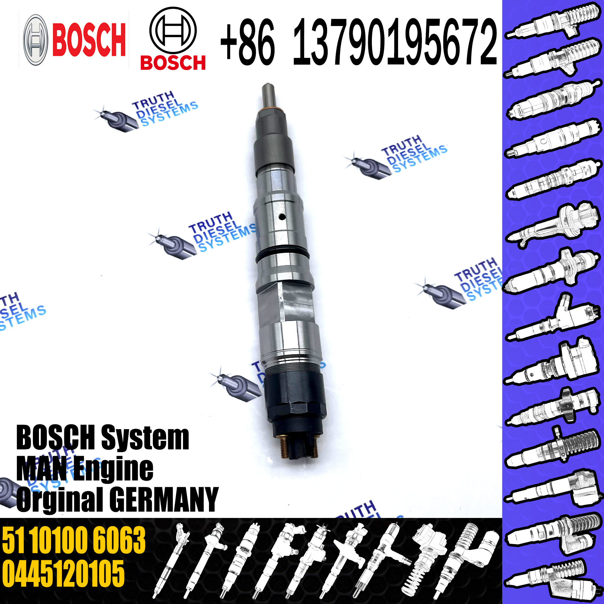 High Quality New Diesel Fuel Injector 4945316 0445120140 For VW Constellation/Volksbus