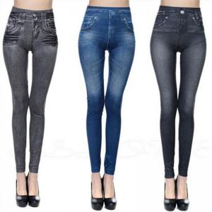 China                  OEM Large Size Available Seamless Women Denim Jeans Leggings Workout Pencil Pants              on sale