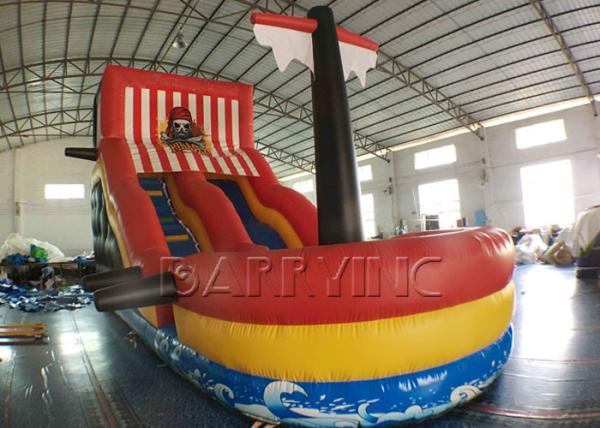 Red Inflatable Pirate Boat / Inflatable Pirate Ship Fun City Inflatable