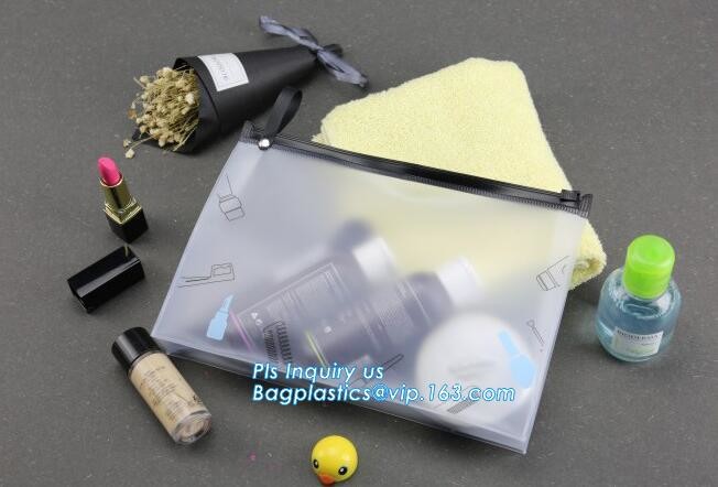 quality slider zipper cosmetic pvc bags, mini plastic zipper cosmetic slider zip bags with print, Pouch Slider plastic Z
