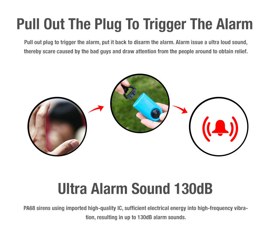 wholesale latest 130DB emergency alert personal panic spot alarm lady security alarm