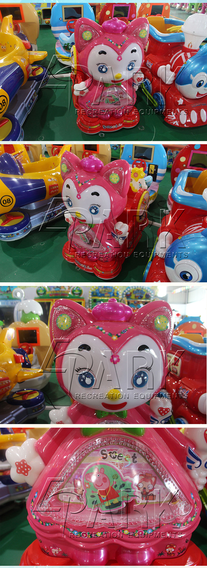 Red Color Baby Cat Kiddy Ride Machine / Amusement Game Machine