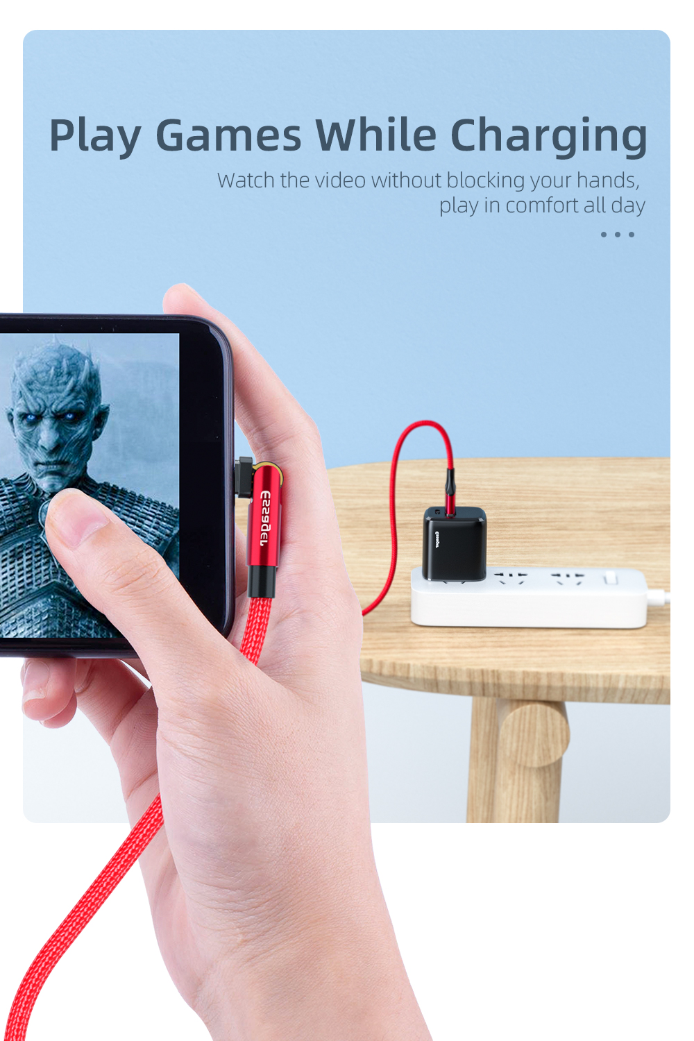Universal 180 Rotation Type C Charging Cable 3A Quick Charge 480Mbps/s Data Transfer Type C Cable