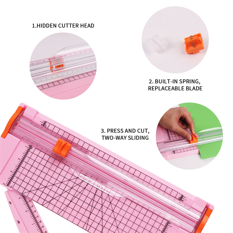 Portable Paper Trimmer A4 Mini Manual Paper Cutter for Office School in Multi Color
