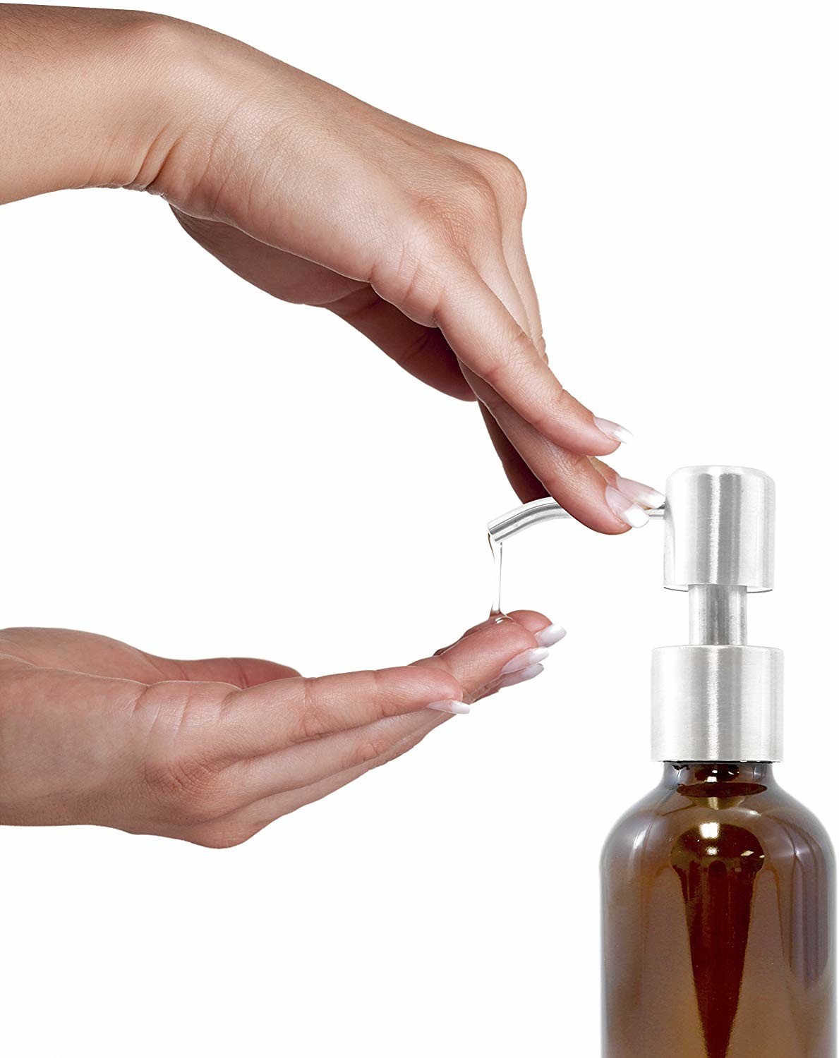 Aluminum Silver Liquid Soap Dispenser Pump Customized Tube Length